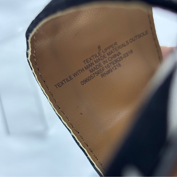 Who What Where See Ya Sloane Sandals Black White Gold Palm Slip-on Slide Size 6 - Picture 8 of 9